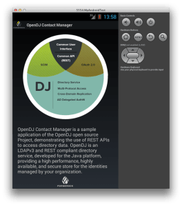 About screen of the OpenDJ Contact Manager Android App